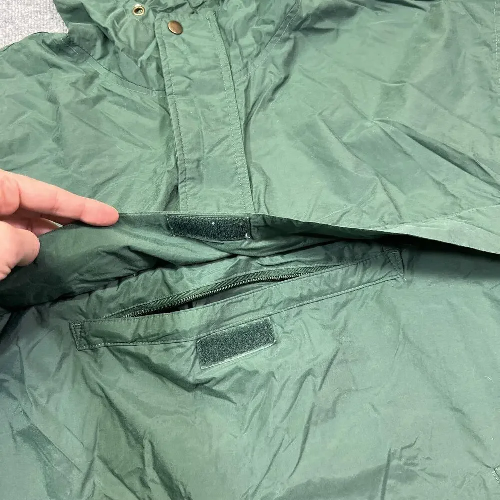 Vintage Gap Anorak Jacket Mens M Green Hooded Nylon 1/4 Zip Pullover Outdoor